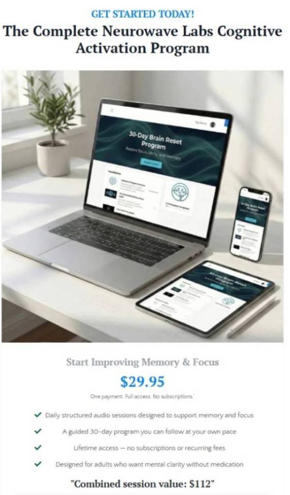 Affordable one‑time payment option for full access to cognitive activation audio program